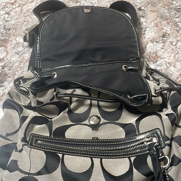 Coach kyra signature backpack purse black and grey - Picture 3 of 10